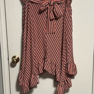 Striped Pink and Black Women's Skirt